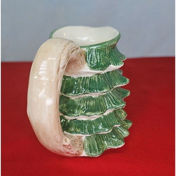 Christmas Pine Tree Creamer Mug Vintage 1989 Green Cup 6 oz Holiday Xmas - Picture 5 of 12
